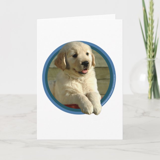 Tarjeta Golden Retriever Puppy Art (Anverso)
