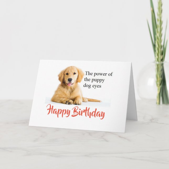 Tarjeta Golden Retriever Puppy Happy Birday (Anverso)