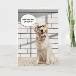 Tarjeta Golden Retriever que envejece el cumpleaños