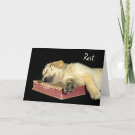 Tarjeta Golden Retriever Sleeping On Book