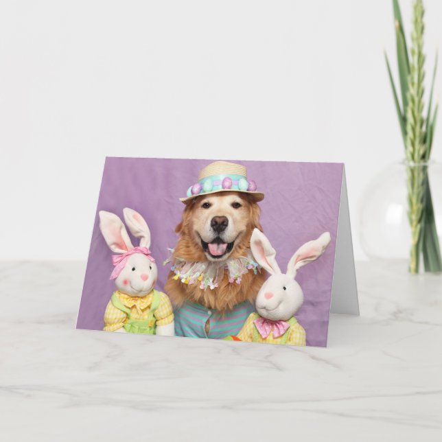 Tarjeta Golden Retriever Some Bunny Special Easter (Anverso)