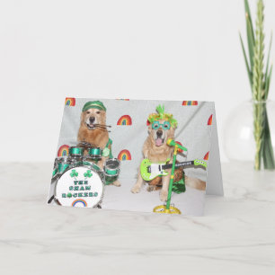 Tarjeta Golden Retriever St. Patrick's Day Shamrockers