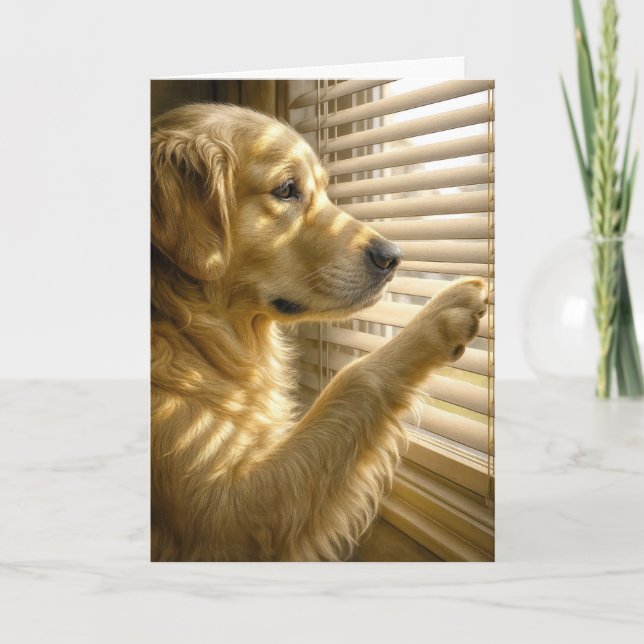 Tarjeta Golden Retriever Te Extraña (Anverso)