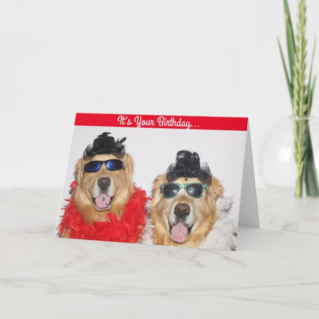 Tarjeta Golden Retriever Vestido Aniversario (Anverso)