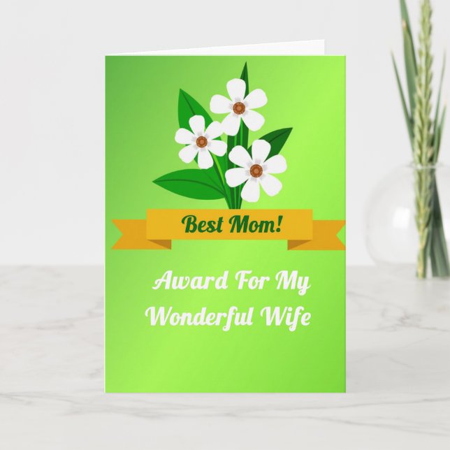 Tarjeta Golden Ribbon Mothers Day Card (Anverso)