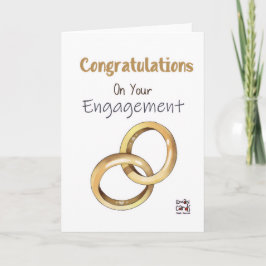Tarjeta Golden Rings Engagement Card