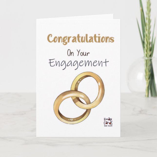 Tarjeta Golden Rings Engagement Card (Anverso)