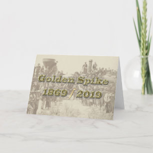 Tarjeta Golden Spike Transcontinental Railroad Sesquincent