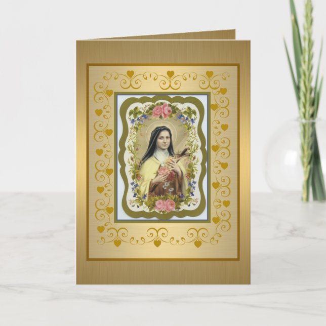 Tarjeta Golden St. Therese, la pequeña carta de saludo de  (Anverso)