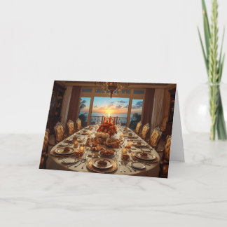 Tarjeta 🌅 Golden Sunset Gathering – Thanksgiving Card