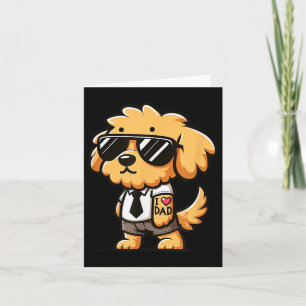 Tarjeta Goldendoodle I Love Dad Funny Dog Tattoo