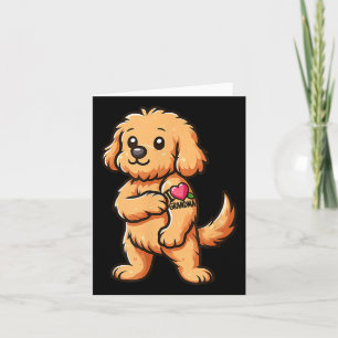 Tarjeta Goldendoodle I Love Grandma Funny Dog Tattoo