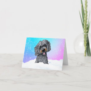 Tarjeta Goldendoodle negro y marrón