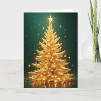 Tarjeta Goldener Weihnachtsbaum mit Ornamenten