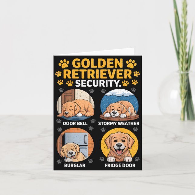 Tarjeta Goldens Tee Golden Retriever Security Funny  (Anverso)
