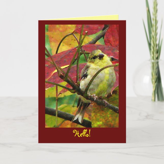 Tarjeta Goldfinch en la amistad de otoño (Anverso)