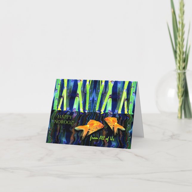 Tarjeta Goldfish de Norooz en agua, todos nosotros (Anverso)
