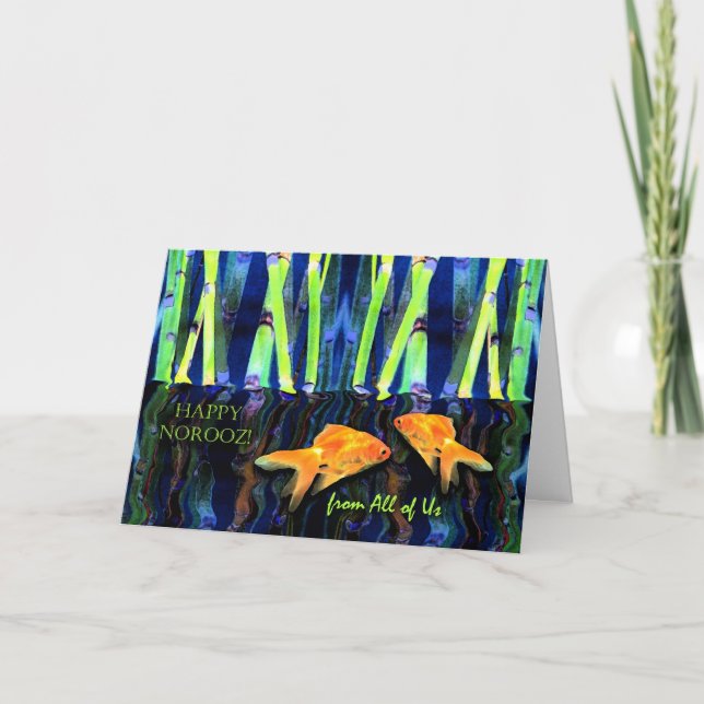 Tarjeta Goldfish de Norooz en agua, todos nosotros (Anverso)
