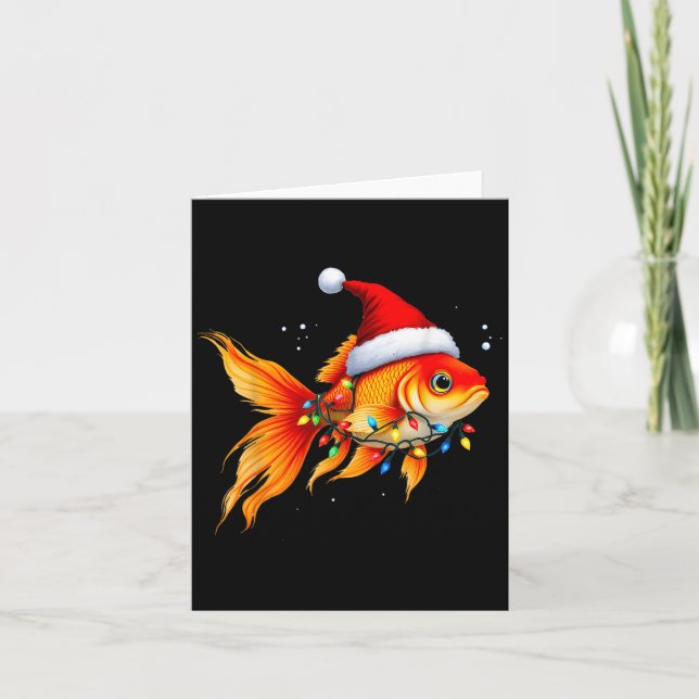 Tarjeta Goldfish Santa Hat alumbró a Navidades Cucuta Navi (Anverso)
