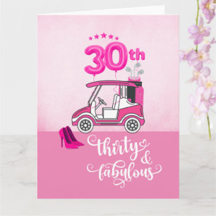Tarjeta Golf 30 Aniversario de la temática de la mujer de 