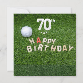 Tarjeta Golf 70 cumpleaños con bola de golf para golfistas