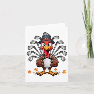 Tarjeta Golf Acción de Gracias Costume Turquía Jugador de