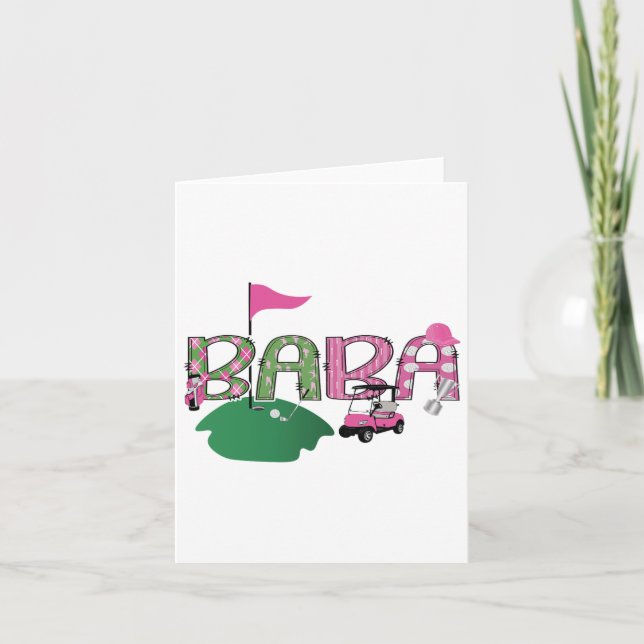 Tarjeta Golf Baba Hole In One Golf Primer Fiesta de Cumple (Anverso)