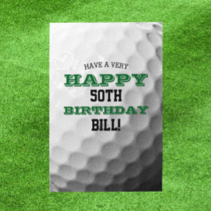 Tarjeta Golf Ball Añadir tu nombre y cumpleaños del año