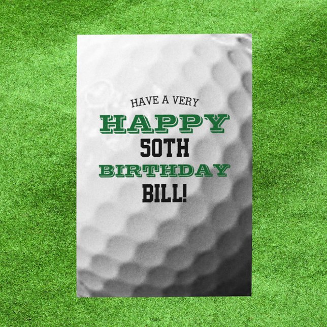 Tarjeta Golf Ball Añadir tu nombre y cumpleaños del año (Subido por el creador)