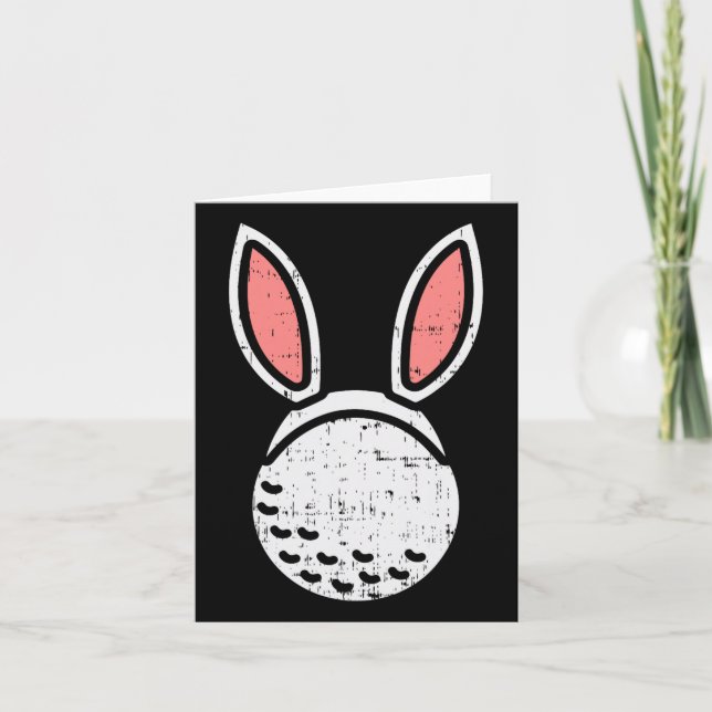 Tarjeta Golf Ball Bunny Ears Funny Golfing Easter Golfer G (Anverso)