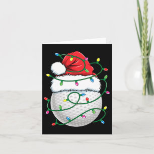 Tarjeta Golf Ball Santa Hat Hombres Mujeres Navidades Golf