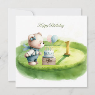 Tarjeta Golf cumpleaños 1 primer año golfista de un año