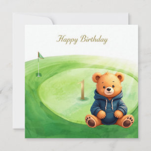 Tarjeta Golf cumpleaños 1 primer año golfista de un año