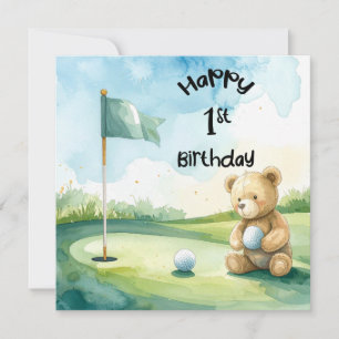 Tarjeta Golf cumpleaños 1 primer año golfista de un año