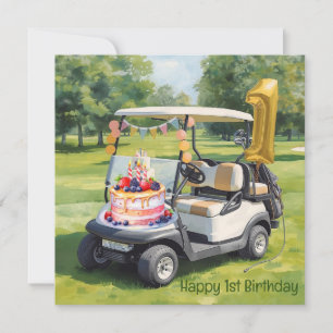 Tarjeta Golf cumpleaños 1er golfista de un año
