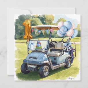 Tarjeta Golf cumpleaños 1er golfista de un año