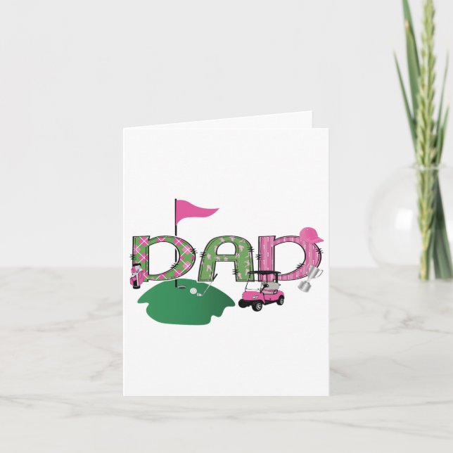 Tarjeta Golf Dad Hole In One Golf Primer Fiesta de Cumplea (Anverso)