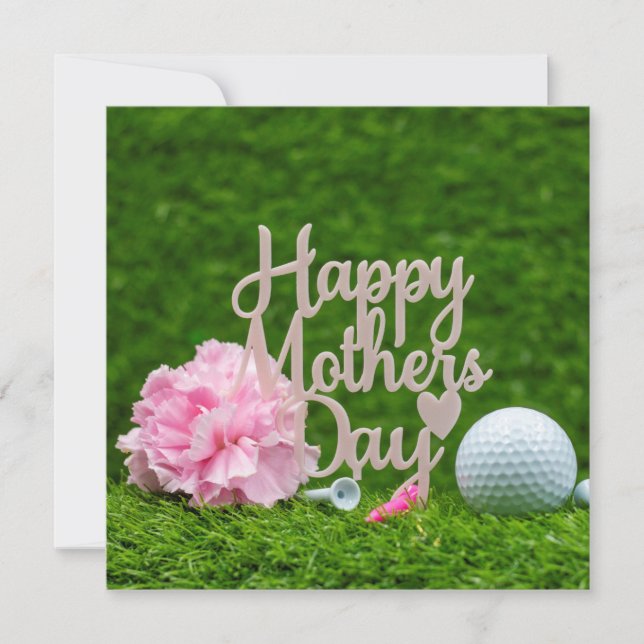 Tarjeta Golf Día de la Madre con el juego te amo mamá (Anverso)