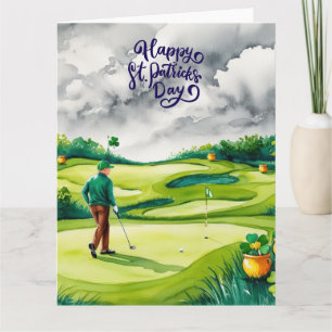 Tarjeta Golf Día de San Patricio Acuarela