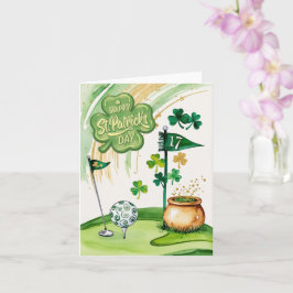 Tarjeta Golf Día de San Patricio  Golf temático para golfi