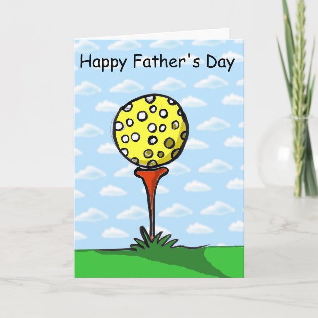 Tarjeta golf, el día de padre feliz (Anverso)