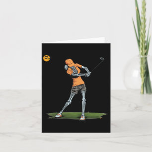 Tarjeta Golf Esqueleto Divertido Golf Deportes Halloween G
