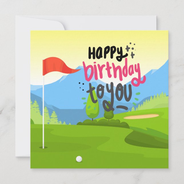 Tarjeta Golf Feliz cumpleaños a tu golfista (Anverso)