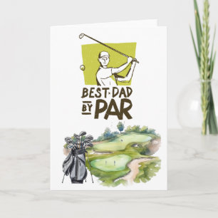 Tarjeta Golf Feliz Día del Padre mejor padre por par