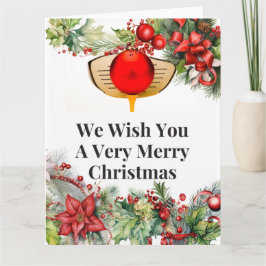 Tarjeta Golf Feliz Navidad al golfista con ornamento