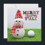 Tarjeta Golf Feliz Navidad al golfista con Snowman<br><div class="desc">Golf Feliz Navidad al golfista con Snowman</div>