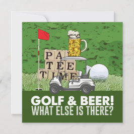 Tarjeta Golf Fiesta y Cerveza divertida diciendo para los 