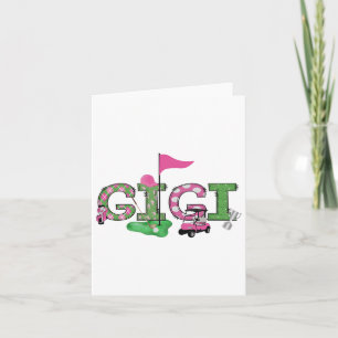 Tarjeta Golf Gigi Pink Hole In One Golf Primer Chica de Cu