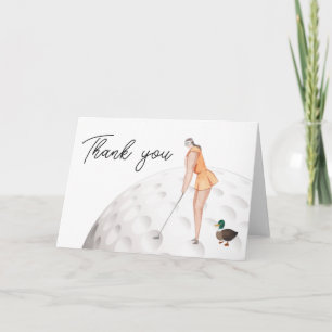 Tarjeta Golf Gracias con mensajes de texto y colocación de