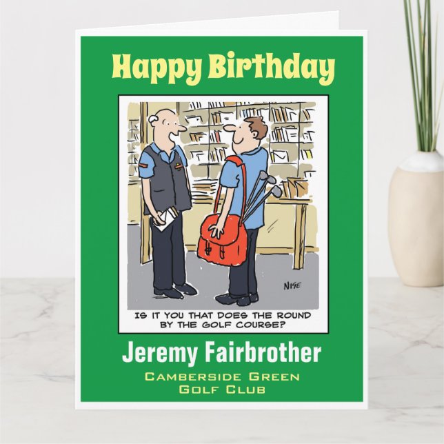 Tarjeta Golf Loving Postman Personalizado para Golfer (Anverso)